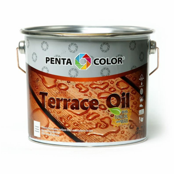 Tungu olej na terasy Pentacolor Terrace Oil, hnědý, 2,7l