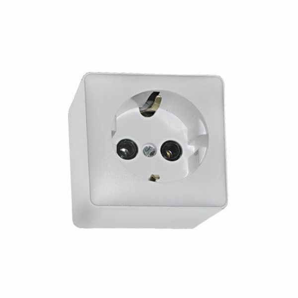 Zásuvka LIREGUS DELTA, s vývodem, barva bílá