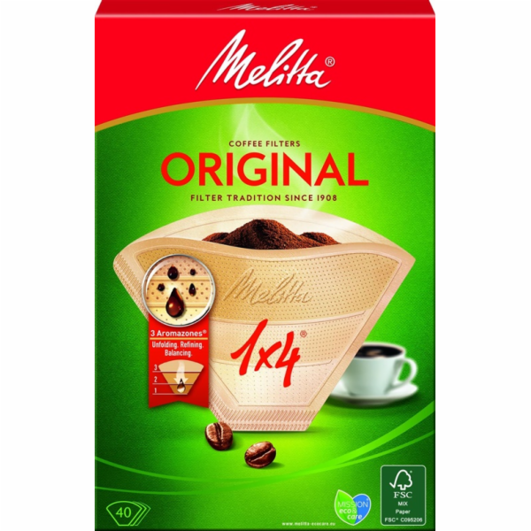 Kávové filtry MELITTA 1×4, 40 ks.