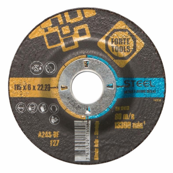 Brusný kotouč Forte Tools, 115x6,5x22,23 mm