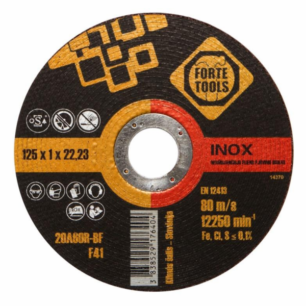 Řezný kotouč Forte tools, 125 x 1 x 22,23 mm