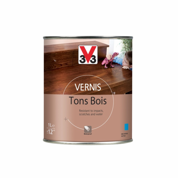 Lak na nábytek V33, barva dub tmavý, polomat, 1l