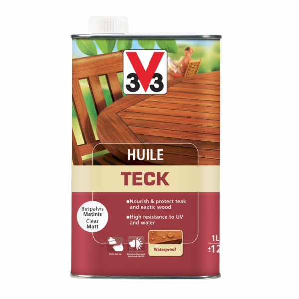 Olej na zahradní nábytek V33 Huile Teck, bezbarvý 1l