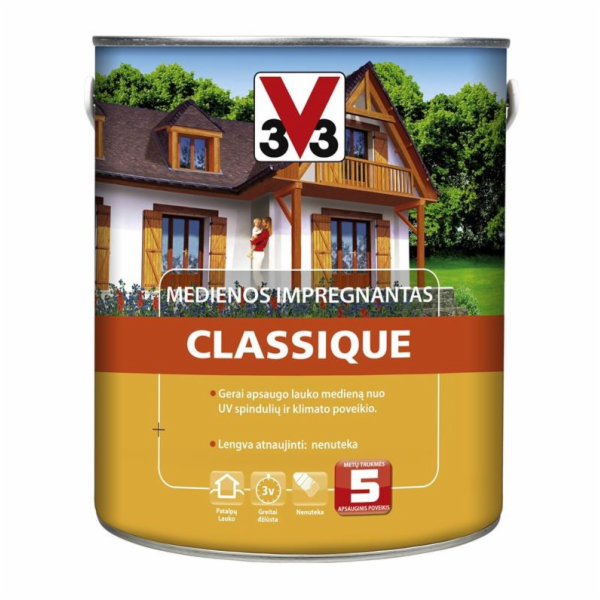Napouštědlo na dřevo V33 Classique, barva dub, 2,5l