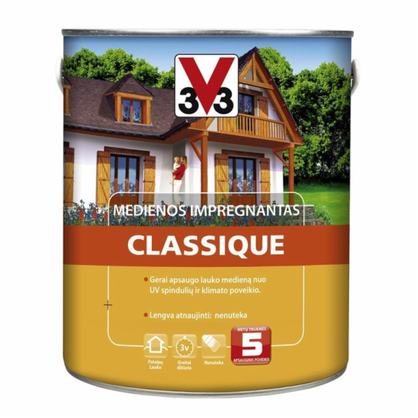 Napouštědlo na dřevo V33 Classique, barva dub, 0,75l