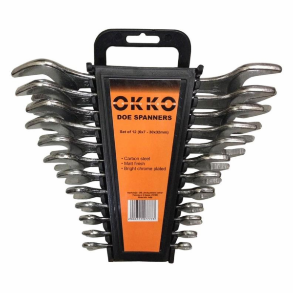 Sada plochých klíčů Okko, 6-32 mm, 12 ks.