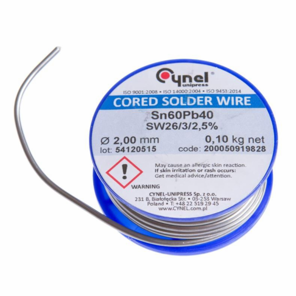 Pájka Cynel SN60, 2 mm, 100 g