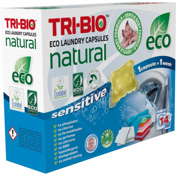 Prací kapsle TRI-BIO SENSITIVE, 14 ks.