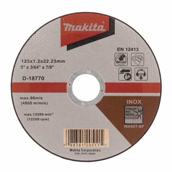 Řezací kotouč Makita D-18770, 125 x 1,2 x 22,23 mm