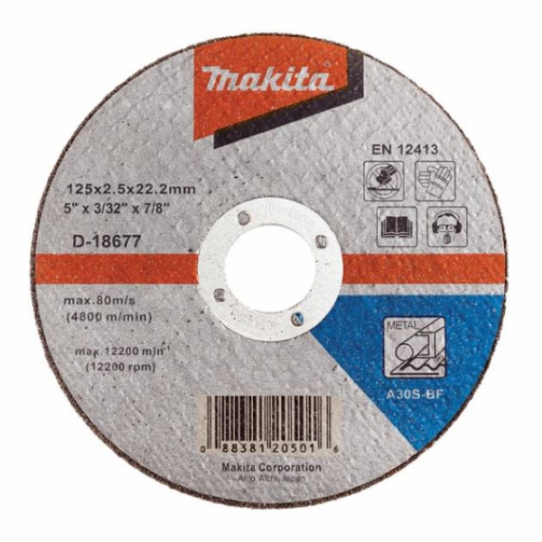 Řezací kotouč Makita D-18677, 125 x 2,5 x 22,23 mm