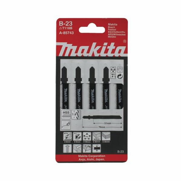 Pokosové pily na kov Makita A-85743 T118B, 5 ks.