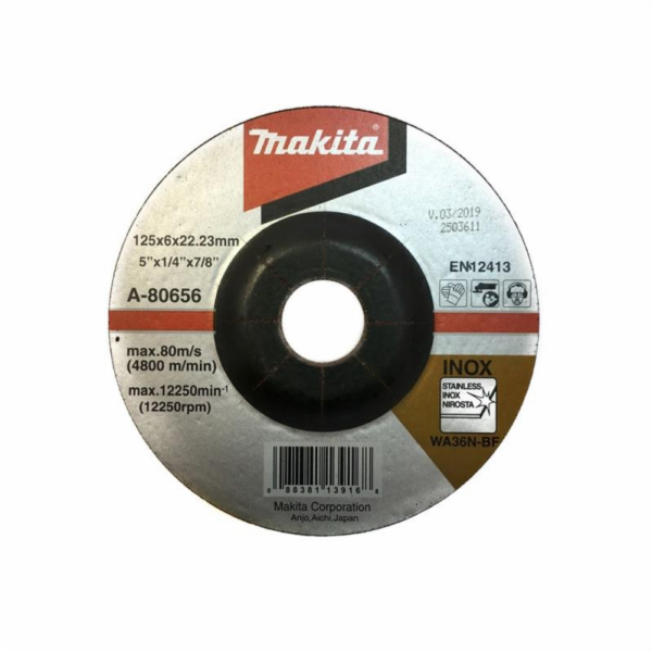 Brusný kotouč Makita A-80656, 125x6x22,23 mm
