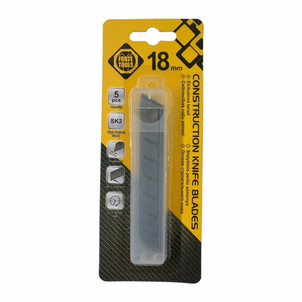 Čepel nože FORTE TOOLS, 18 mm, 5 ks.