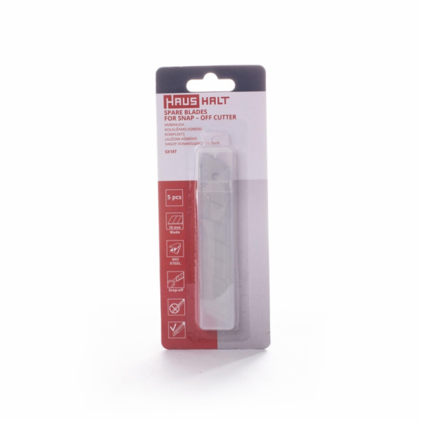 Stavební nůž ostří Haushalt SX18T, 18 mm, 5 ks