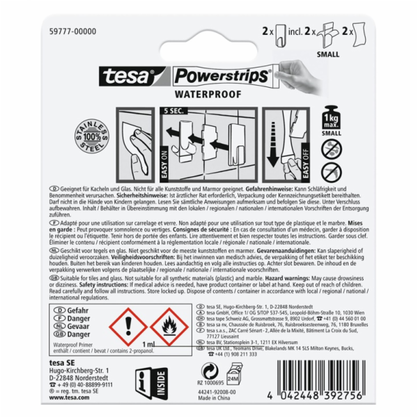 Háček na šaty Tesa tesa 59777, nerezová ocel