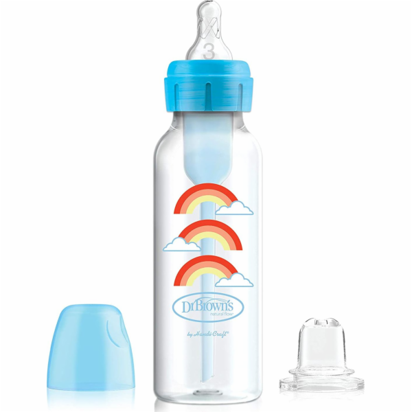 Láhev Dr Browns s dudlíkem a výlevkou 250 ml. duha 6m+ Dr...