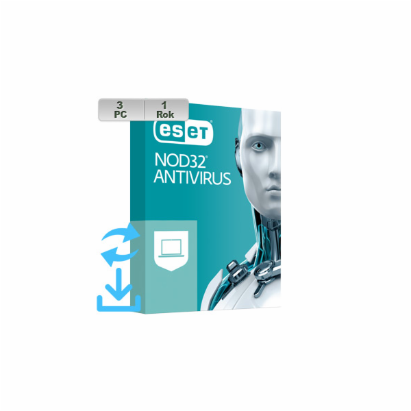 ESET NOD32 Antivirus 20XX 3PC na 1r El.lic AKT