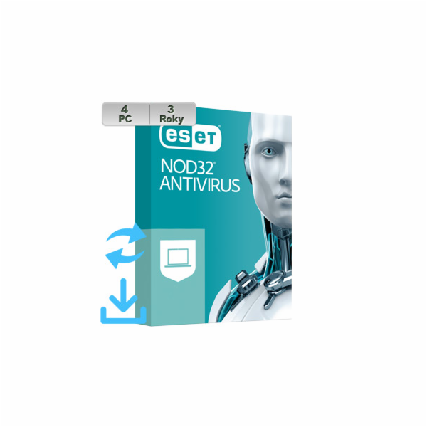 ESET NOD32 Antivirus 20XX 4PC na 3r El.lic AKT