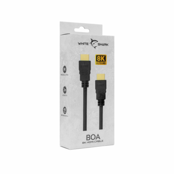 White Shark BOA kabel HDMI-HDMI 2,1 M/M 2m 8K@60Hz