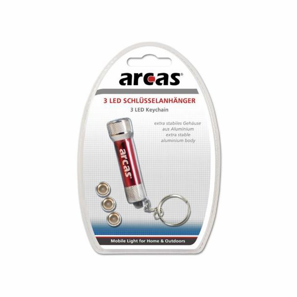 ARCAS 3 LED, Kľúčenka s baterkou, čierna