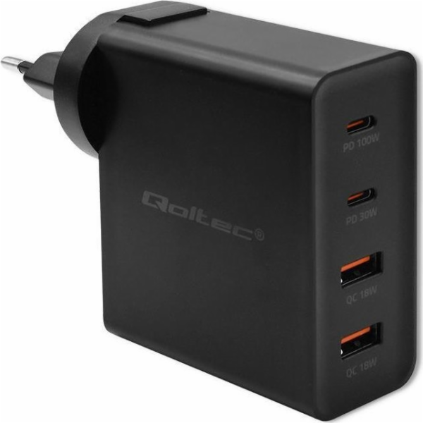 Nabíječka Qoltec Nabíječka GaN Power Pro | 2xUSB-C | 2xUS...