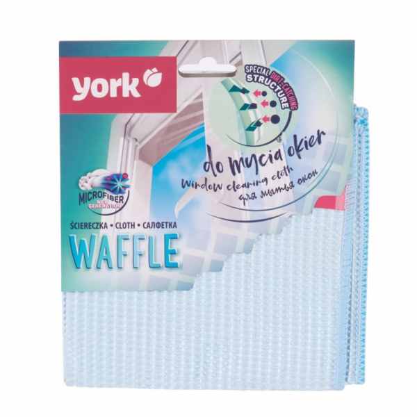 Utěrka z mikrovlákna na okna YORK WAFFLE, 1 ks.
