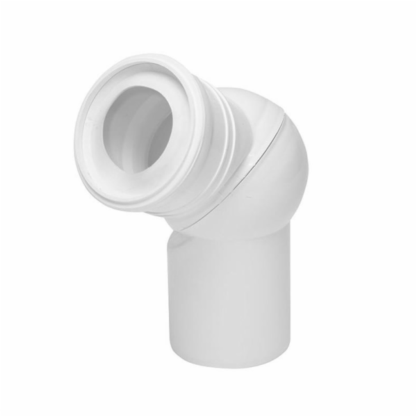 Toaletní koleno Tycner 671, nastavitelné, O 110 mm, bílé