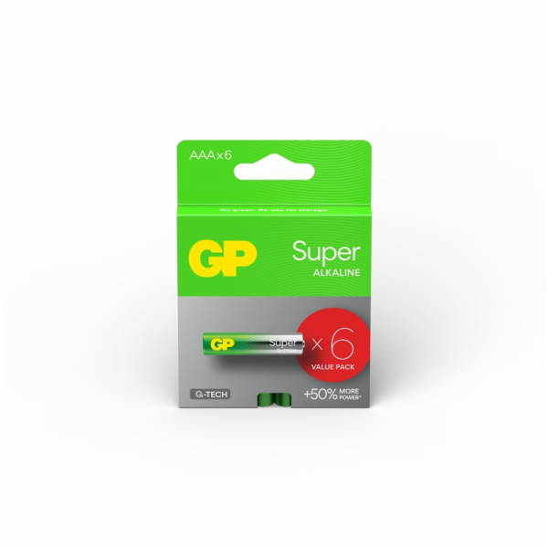 Prvky GP SUPER ALKALINE AAA/LR03, 1,5V, 6 ks.
