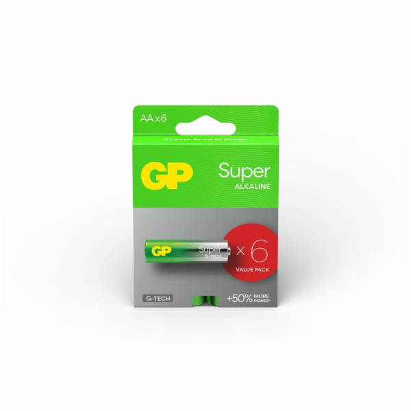 Prvky GP SUPER ALKALINE AA/LR06, 6 ks.