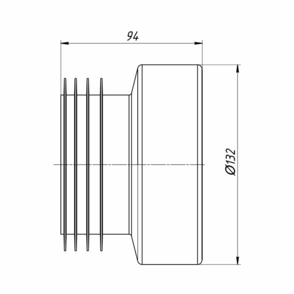 Spojka WC Ani Plast W0210EU, O 132 mm, bílá