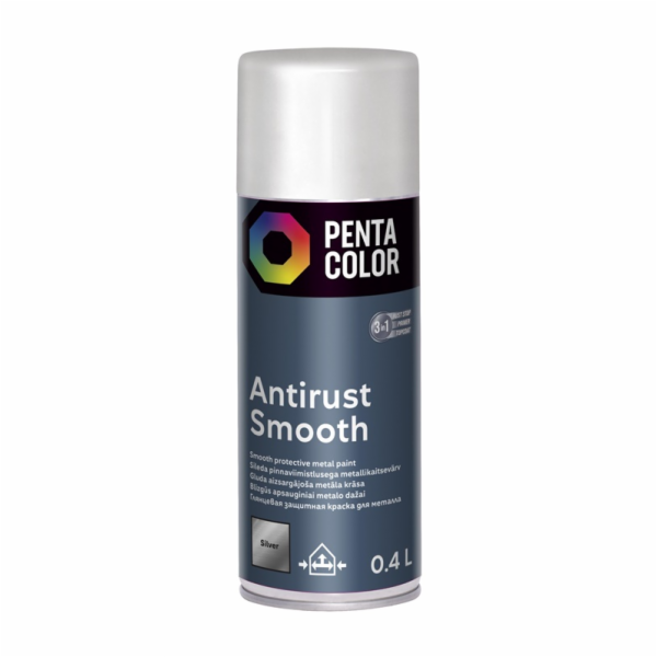 Aerosolová barva Pentacolor Smooth Effect, stříbrná, 0,4l
