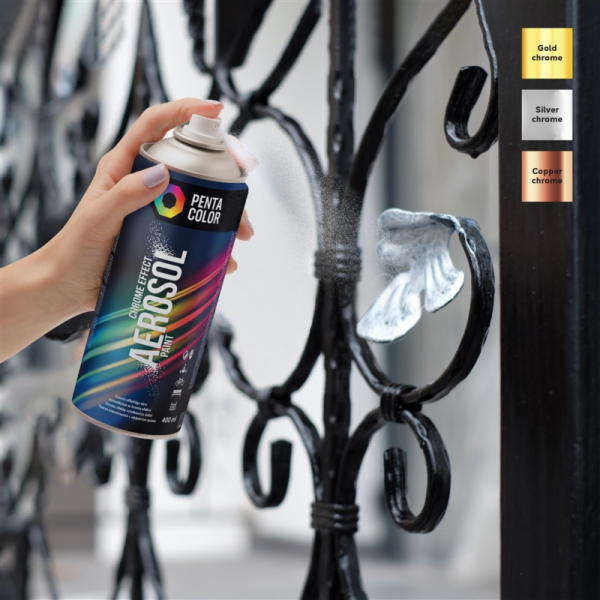 Aerosolová barva Pentacolor stříbrná - barva chrom 400ml