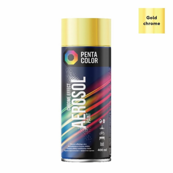 Aerosolová barva Pentacolor zlatá - barva chrom 400ml