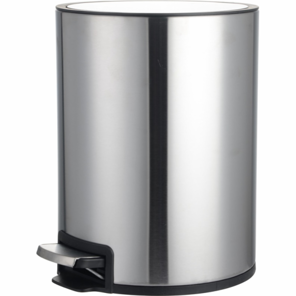 Kruhový odpadkový koš s pedálem DOMOLETTI, 3 l, mat. stří...