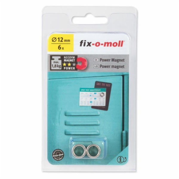 Magnety Fix-O-Moll 3562809, 12 mm, 6 ks.