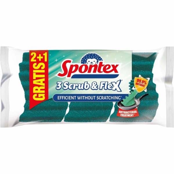 Mycí houby Spontex Scrub & Flex, 3 ks.