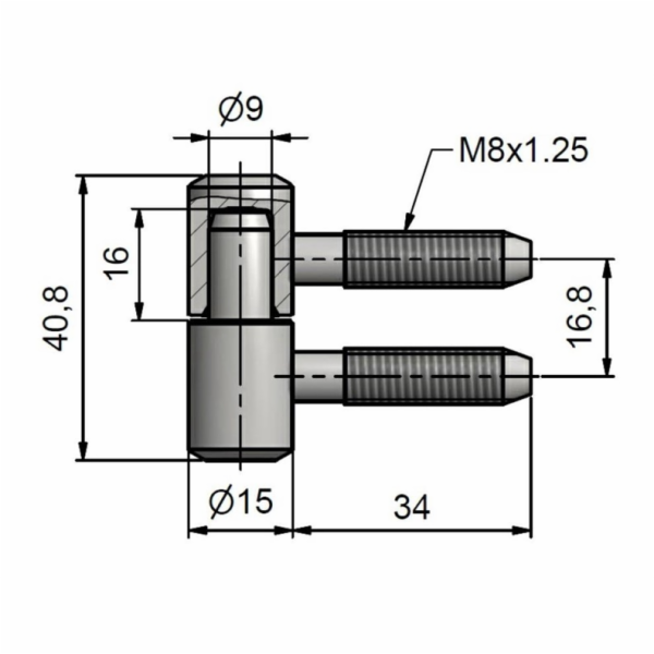 Okenní pant 15 x 40 mm, bílý