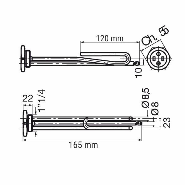 Topné těleso GNALI BOCIA 413, 1,5 kW V