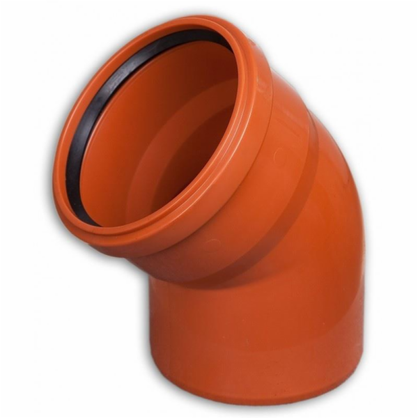 Venkovní drenážní koleno Wavin, O 160 mm, 45°