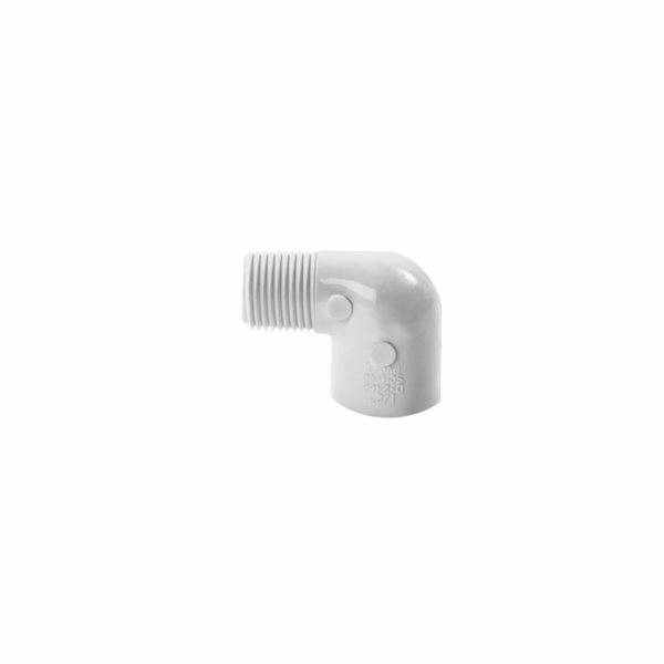 Koleno 410-005, PVC-U, 1/2"x90°, vnější závit/lepidlo uvnitř