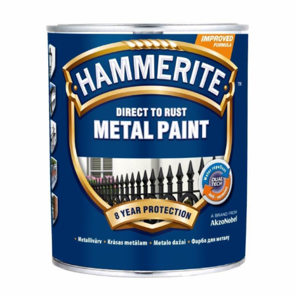 Barva na kov Hammerite Smooth, černá, 0,75l