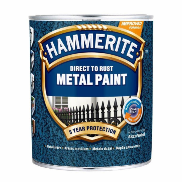 Barva na kov Hammerite Hammered, červená, 750 ml
