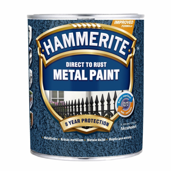 Barva na kov Hammerite Hammered, tmavě modrá, 0,75l