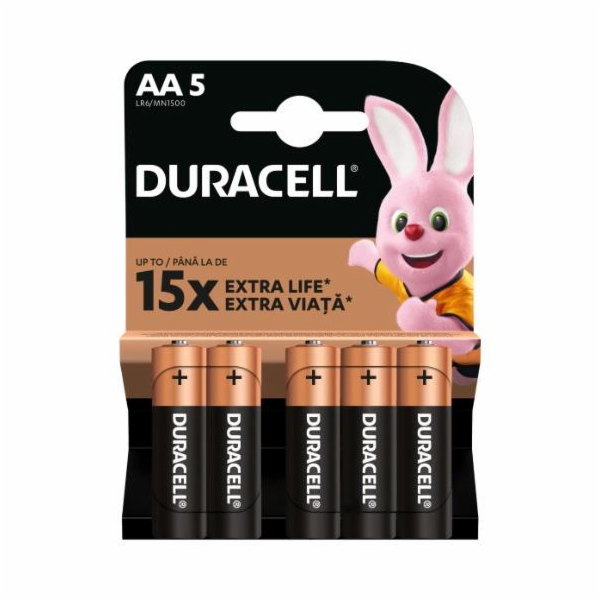 Prvky DURACELL AA/LR06, 1,5V, 5 ks.