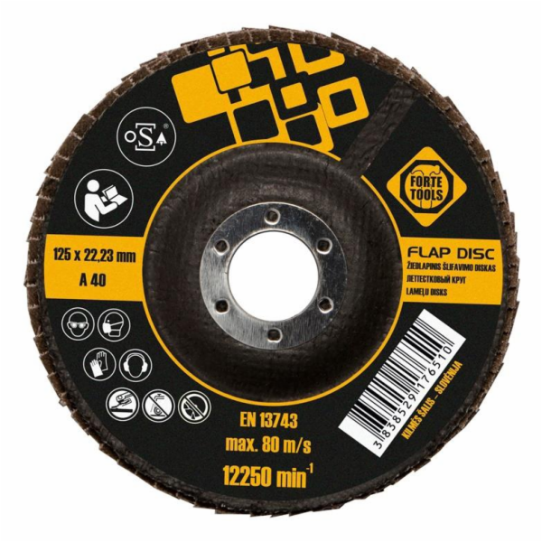 Brusný kotouč na plátky Forte tools, 125x22,23 mm