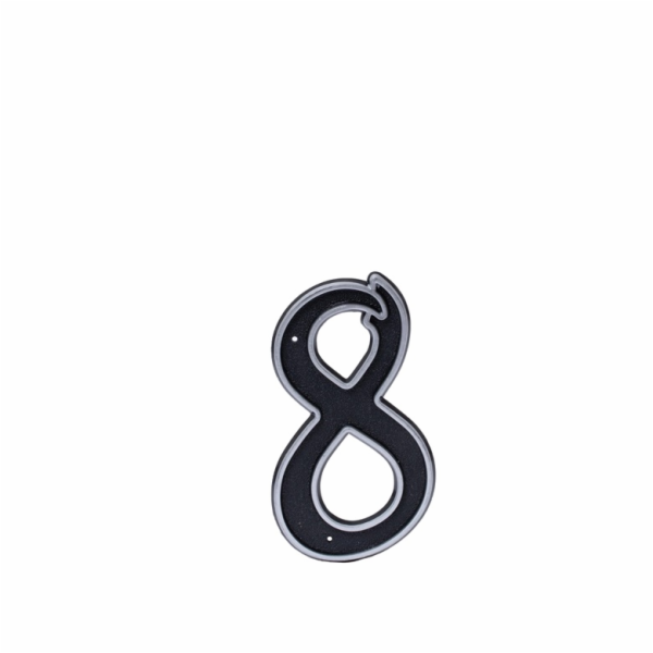 Číslo "8", plast, černá, 150 mm