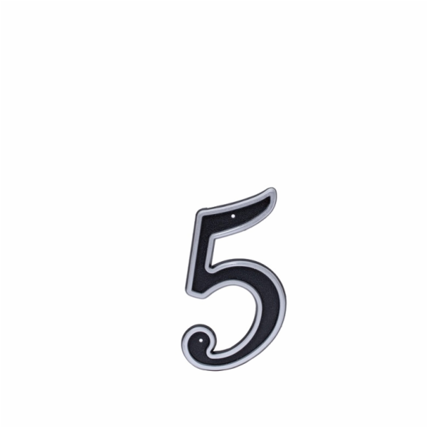 Číslo "5", plast, černá, 150 mm