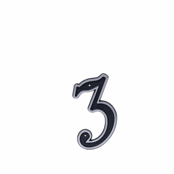 Číslo "3", plast, černá, 150 mm