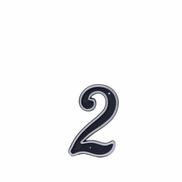 Číslo "2", plast, černá, 150 mm
