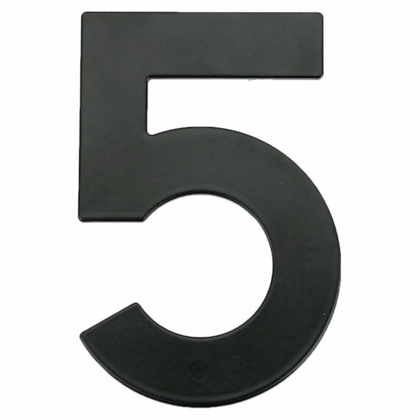 Číslo "5", matná černá, 145 mm